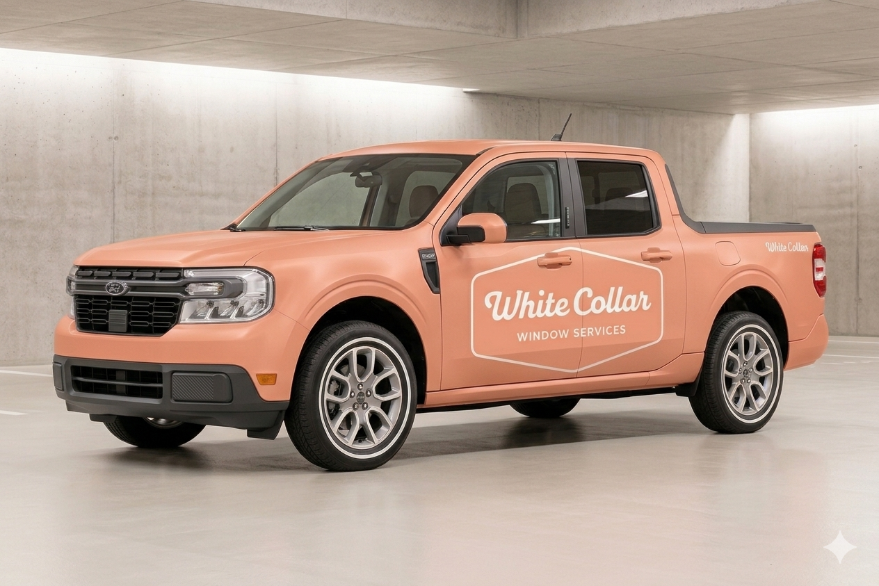 Color-change vehicle wrap on a Ford Maverick