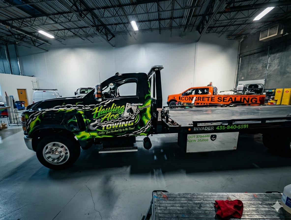 Custom vehicle wrap in a portfolio